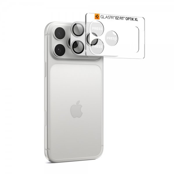 Spigen iPhone 17 Pro kameran suojalasi Glas.tR EZ Fit Optik Pro XL Silver