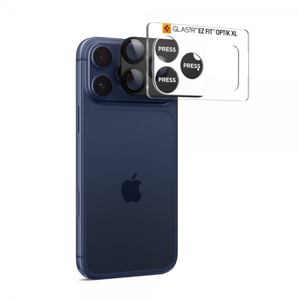 Spigen iPhone 17 Pro kameransuoja Glas.tR EZ Fit Optik Pro XL Musta