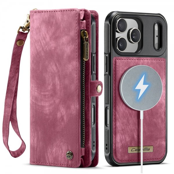 CaseMe iPhone 17 Pro Max -suojakotelo, 008 Series, irrotettava kuori, punainen