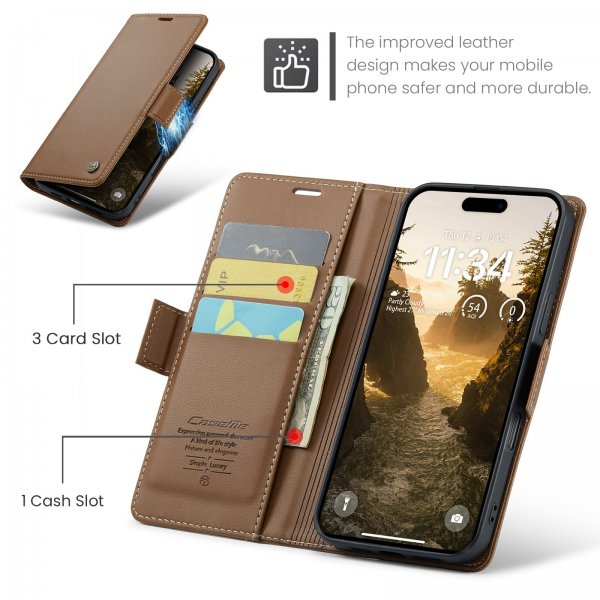 CaseMe iPhone 17 Pro Max -kotelo 023 Series Ruskea