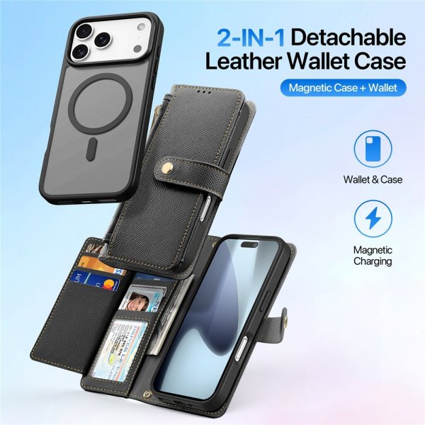 Dux Ducis iPhone 17 Pro Max 2-in-1 Lawa Series MagSafe -kotelo, musta