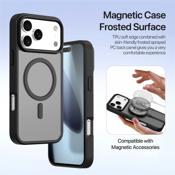 Dux Ducis iPhone 17 Pro Max 2-in-1 Lawa Series MagSafe -kotelo, musta
