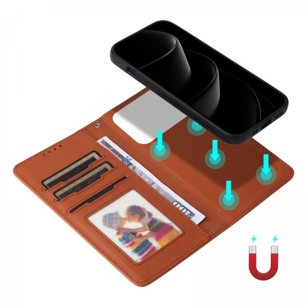 Betopnice iPhone 17 Pro Max -suojakotelo irrotettavalla kuorella 005 Ruskea