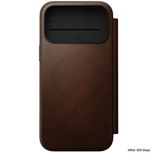Nomad iPhone 17 Pro Max -kotelo, Modern Leather Folio, ruskea