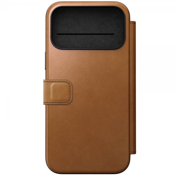 Nomad iPhone 17 Pro Max -suojakotelo, Modern Leather Folio, English Tan