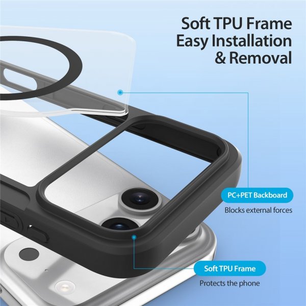 Dux Ducis iPhone 17 Pro Max -suojakuori Skin X Pro Series MagSafe, musta