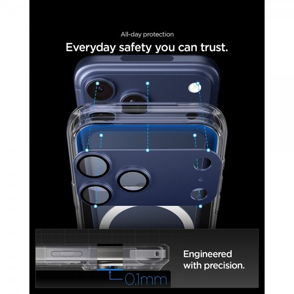 Spigen iPhone 17 Pro Max Kamerasuojalasi Glas.tR EZ Fit Optik Pro XL Sininen