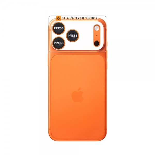 Spigen iPhone 17 Pro Max Kamerasuojalasi Glas.tR EZ Fit Optik Pro XL Oranssi