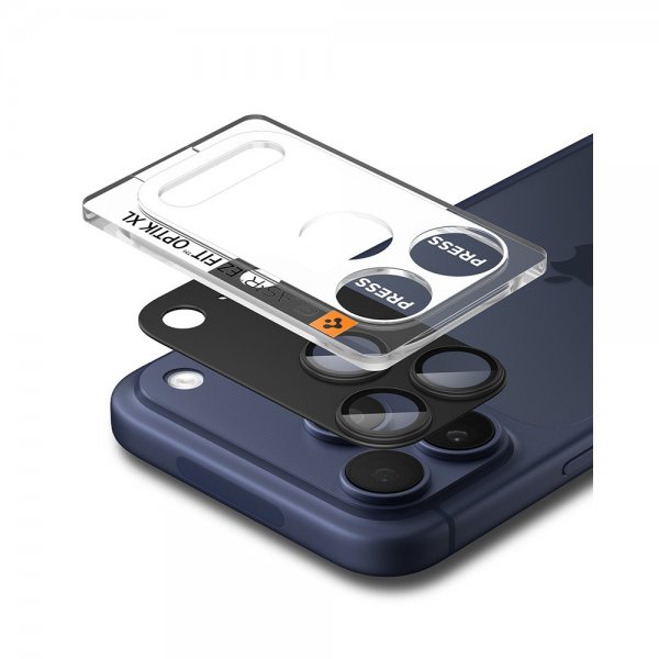 Spigen iPhone 17 Pro Max Kamerasuojalasi Glas.tR EZ Fit Optik Pro XL Musta