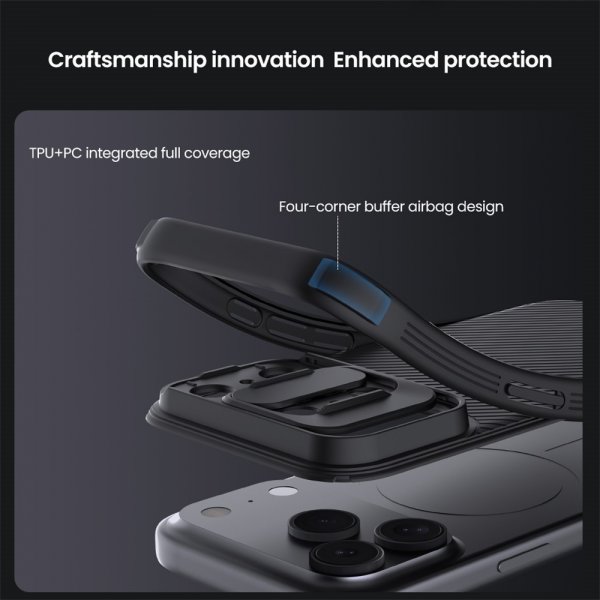 Nillkin iPhone 17 Pro Max -kuori CamShield Pro MagSafe, musta