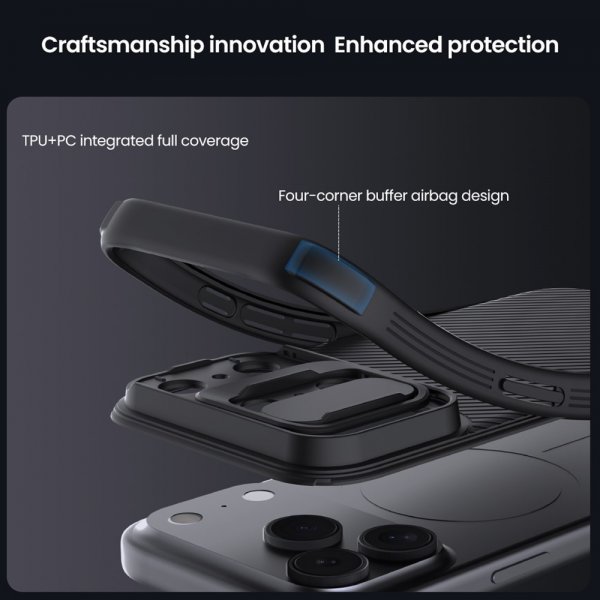 Nillkin iPhone 17 Pro Max -kuori CamShield Pro Musta