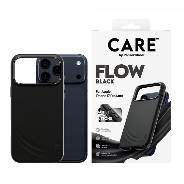 CARE by PanzerGlass iPhone 17 Pro Max Flow MagSafe -suojakuori, musta