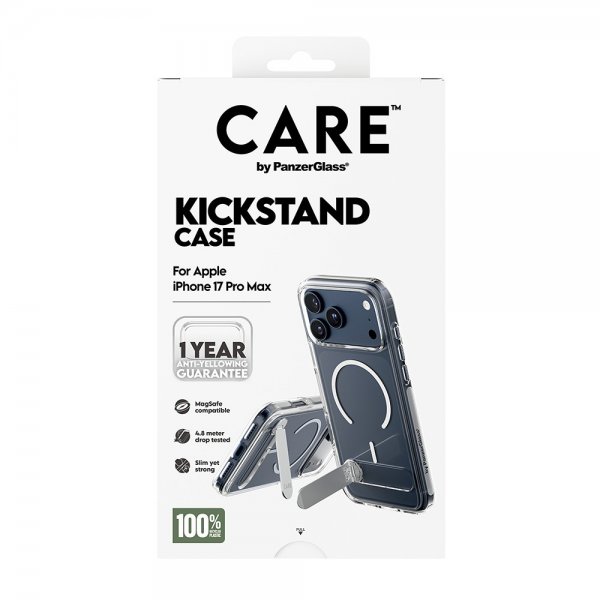CARE by PanzerGlass iPhone 17 Pro Max Kuori Kickstand MagSafe Läpinäkyvä