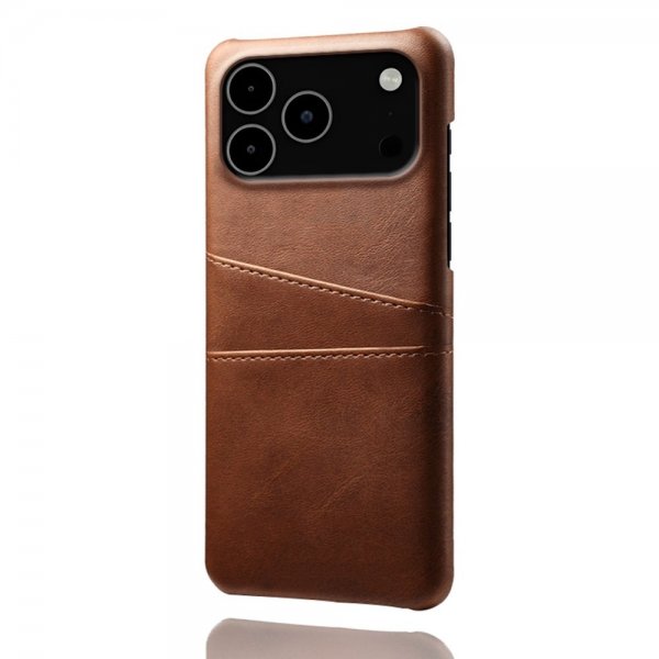 iPhone 17 Pro Max -kuori kahdella korttipaikalla, tummanruskea