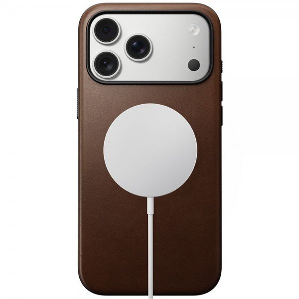 Nomad iPhone 17 Pro Max -kuori Modern Leather Case, ruskea