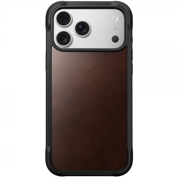 Nomad iPhone 17 Pro Max -suojakuori, Rugged Leather Case, Horween Rustic Brown