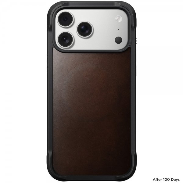 Nomad iPhone 17 Pro Max -suojakuori, Rugged Leather Case, Horween Rustic Brown