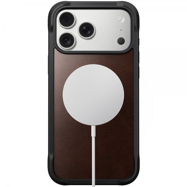 Nomad iPhone 17 Pro Max -suojakuori, Rugged Leather Case, Horween Rustic Brown