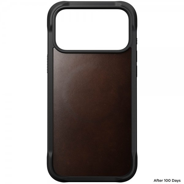 Nomad iPhone 17 Pro Max -suojakuori, Rugged Leather Case, Horween Rustic Brown
