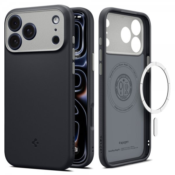 Spigen iPhone 17 Pro Max Kuori Nano Pop MagFit Black Sesame
