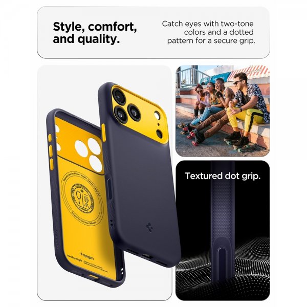 Spigen iPhone 17 Pro Max -suojakuori Nano Pop MagFit Blueberry Navy