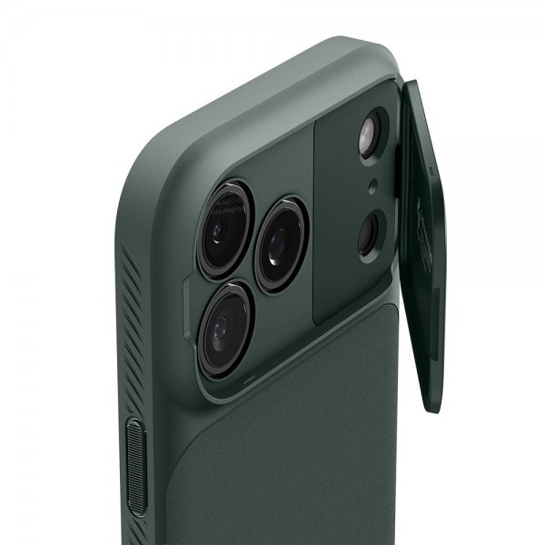 Spigen iPhone 17 Pro Max -kuori Optik Armor MagFit Abyss Green