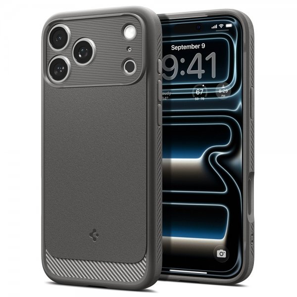 Spigen iPhone 17 Pro Max -kuori Rugged Armor MagFit Marble Gray