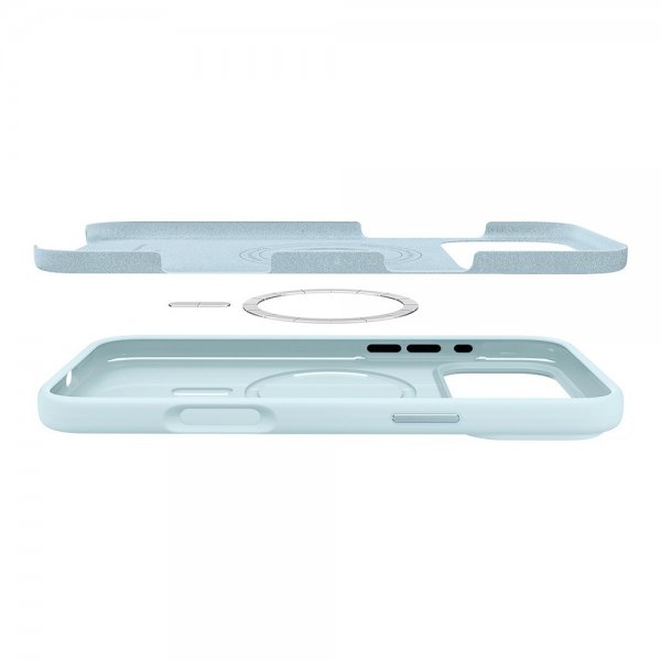 Spigen iPhone 17 Pro Max -kuori Silicone Fit MagFit Mute Blue