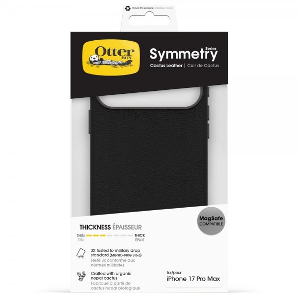 Otterbox iPhone 17 Pro Max Kuori Symmetry Cactus Leather MagSafe Noir Ash