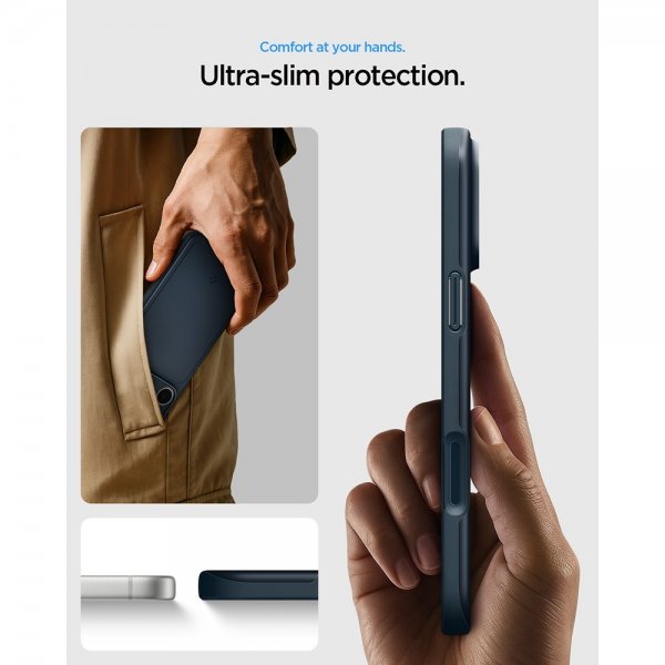 Spigen iPhone 17 Pro Max -kuori Thin Fit MagFit Metal Slate