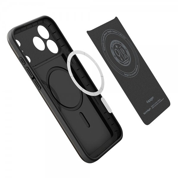 Spigen iPhone 17 Pro Max Kuori Thin Fit MagFit Musta