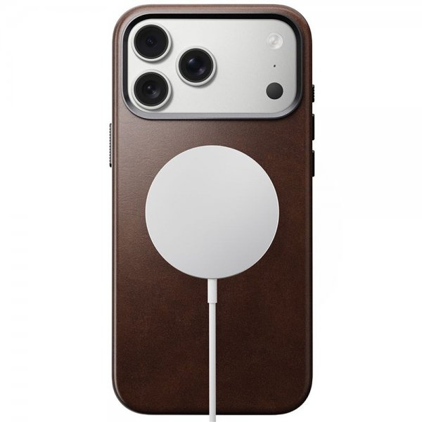 Nomad iPhone 17 Pro Max -kuori, perinteinen nahkakuori, Horween Rustic Brown