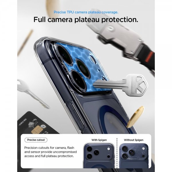 Spigen iPhone 17 Pro Max Ultra Hybrid MagFit -suojakuori, kirkas, Deep Blue