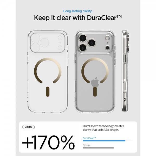 Spigen iPhone 17 Pro Max Ultra Hybrid MagFit Clear Gold -kuori