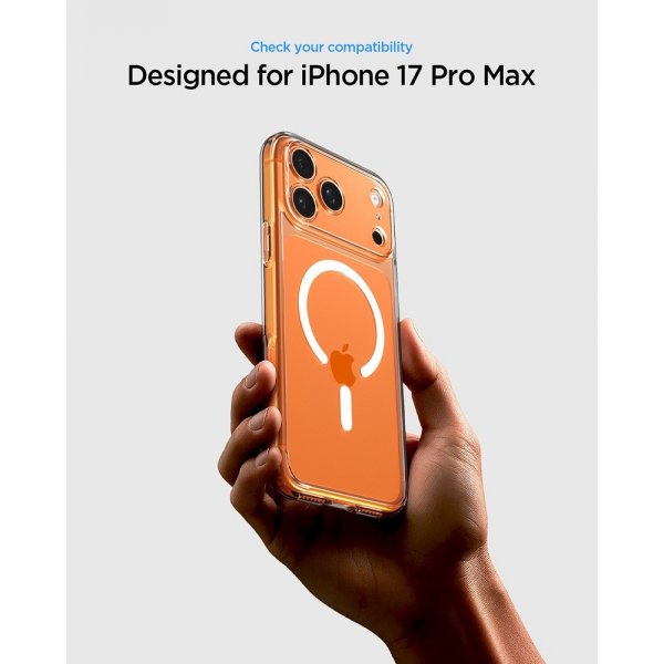 Spigen iPhone 17 Pro Max -suojakuori Ultra Hybrid MagFit Clear White
