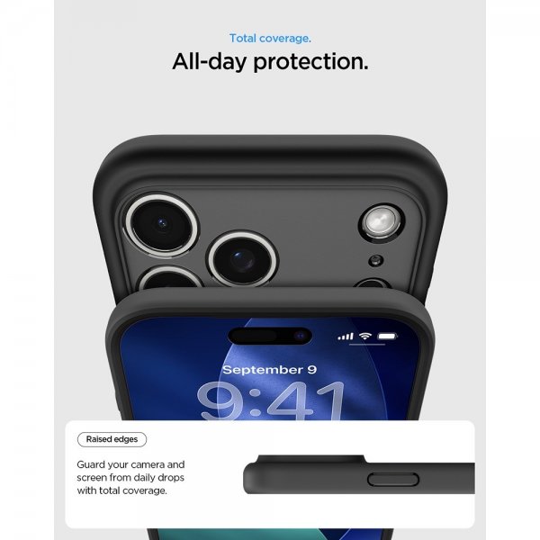 Spigen iPhone 17 Pro Max -kuori Ultra Hybrid MagFit Frost Black Orange