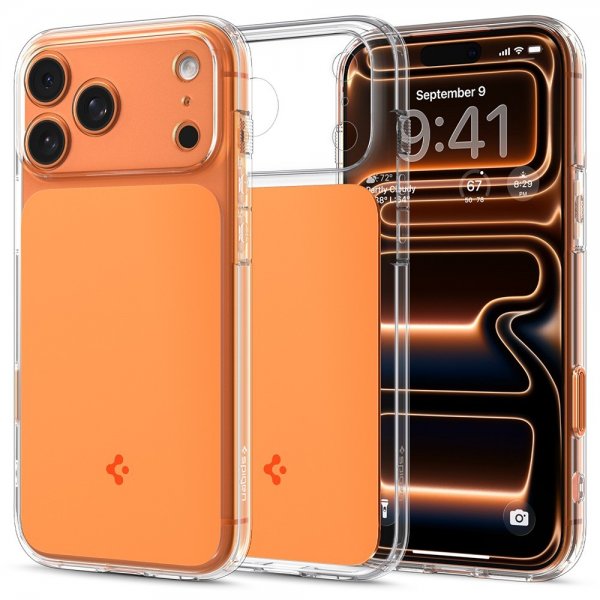 Spigen iPhone 17 Pro Max -kuori Ultra Hybrid T MagFit Glossy Orange