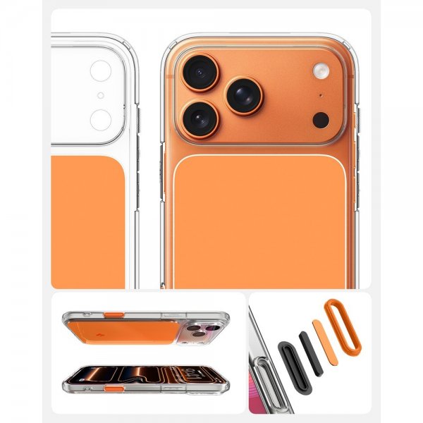 Spigen iPhone 17 Pro Max -kuori Ultra Hybrid T MagFit Glossy Orange