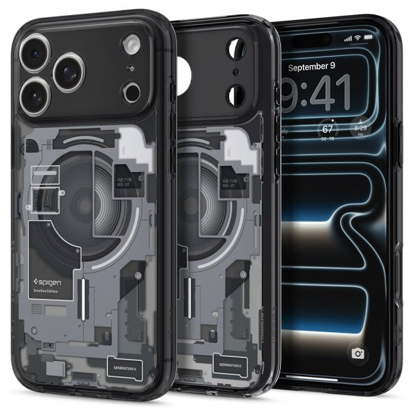 Spigen iPhone 17 Pro Max Ultra Hybrid Zero One MagFit -suojakuori, musta