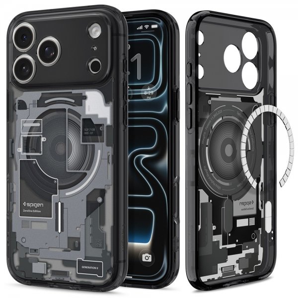 Spigen iPhone 17 Pro Max Ultra Hybrid Zero One MagFit -suojakuori, musta