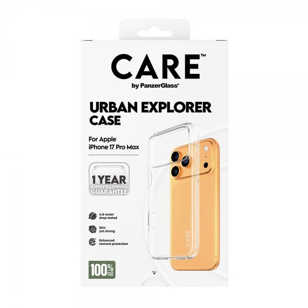 CARE by PanzerGlass iPhone 17 Pro Max Urban Explorer -läpinäkyvä kuori