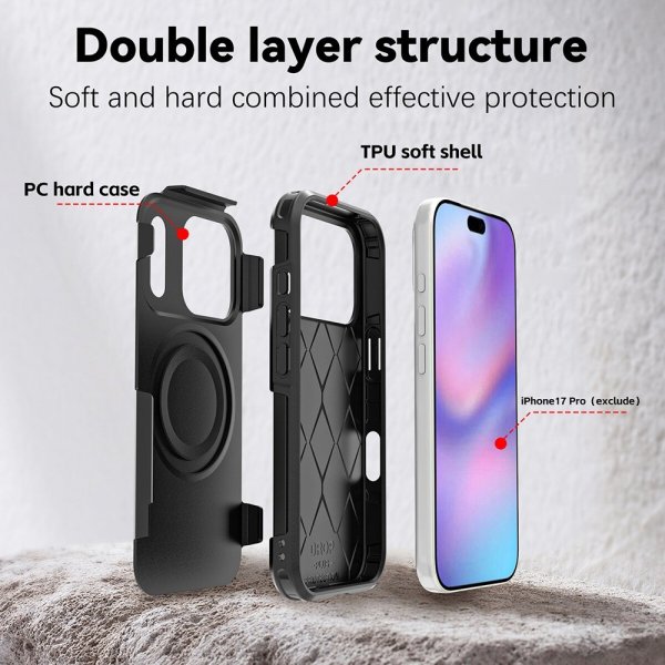 4smarts iPhone 17 Pro -suojakuori Defend Case Ultimag Musta