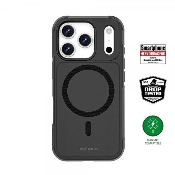 4smarts iPhone 17 Pro -suojakuori Defend Case Ultimag Musta