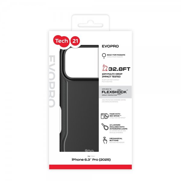 Tech21 iPhone 17 Pro Suojakuori EvoPro MagSafe Musta