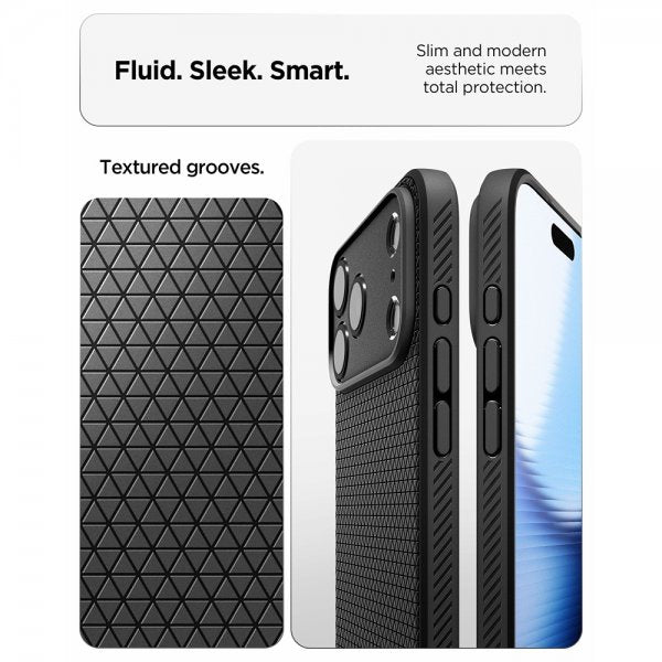 Spigen iPhone 17 Pro -suojakuori Liquid Air Matte Black