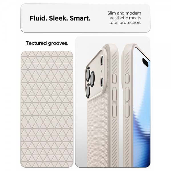 Spigen iPhone 17 Pro -kuori Liquid Air Natural Titanium