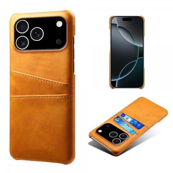 iPhone 17 Pro -suojakuori kahdella korttipaikalla, vaaleanruskea