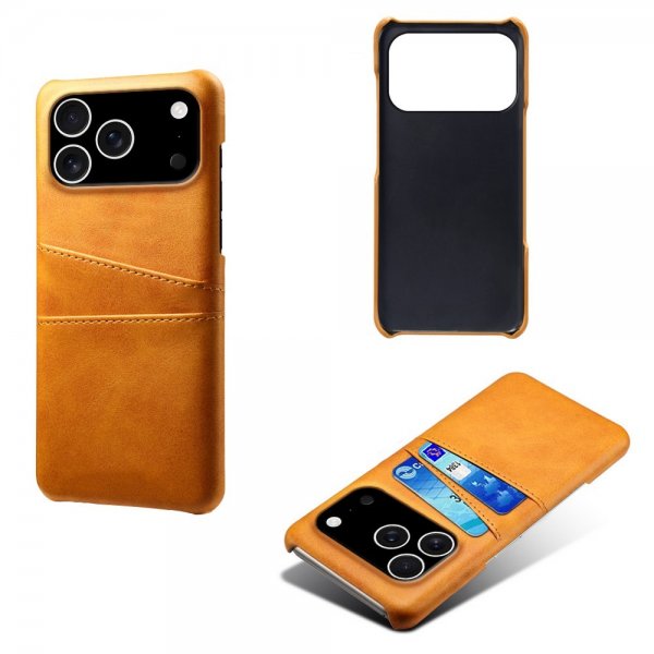 iPhone 17 Pro -suojakuori kahdella korttipaikalla, vaaleanruskea
