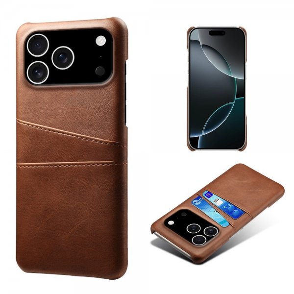 iPhone 17 Pro -kotelo kahdella korttipaikalla, tummanruskea