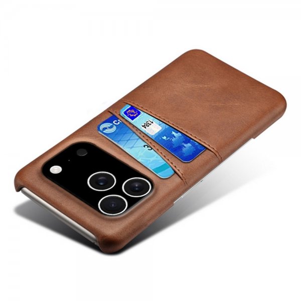iPhone 17 Pro -kotelo kahdella korttipaikalla, tummanruskea